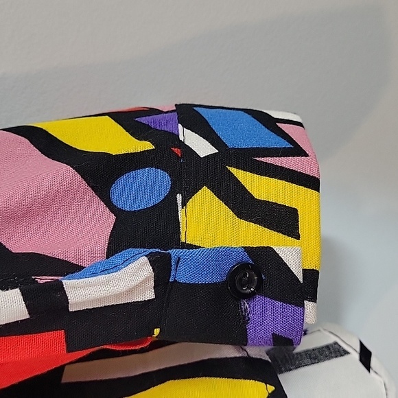 BIG DART colorful retro 80s 90s button front collared shirt - Picture 4 of 7